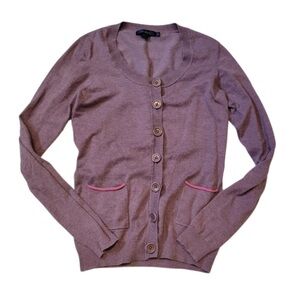 Boden Purple Button Up Cardigan